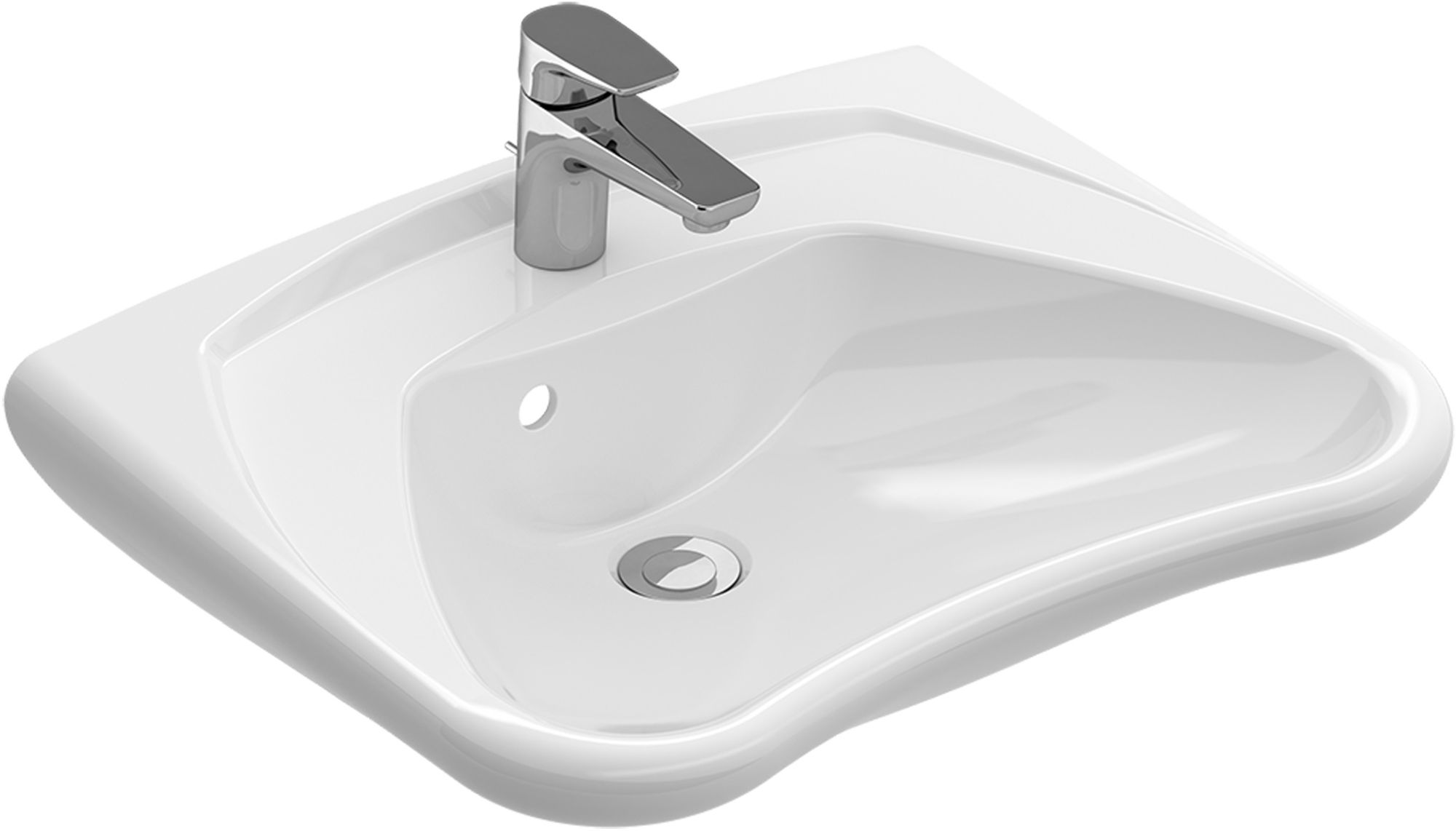 Villeroy & Boch O.Novo Vita mosdótál 60x49 cm klasszikus mozgássérülteknek fehér 71196101