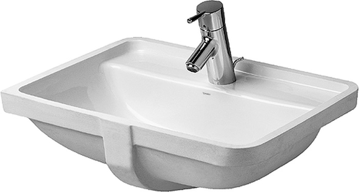 Duravit Starck 3 mosdótál 49x36.5 cm négyszögletes alulról beépíthető fehér 0302490000