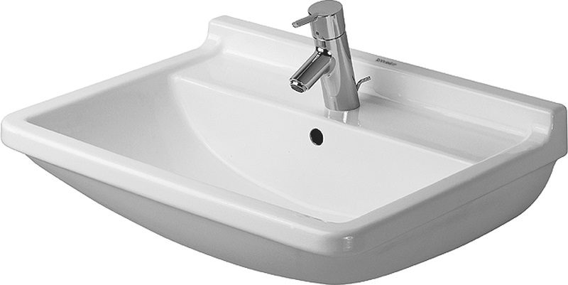 Duravit Starck 3 mosdótál 65x48.5 cm négyszögletes klasszikus fehér 0300650000