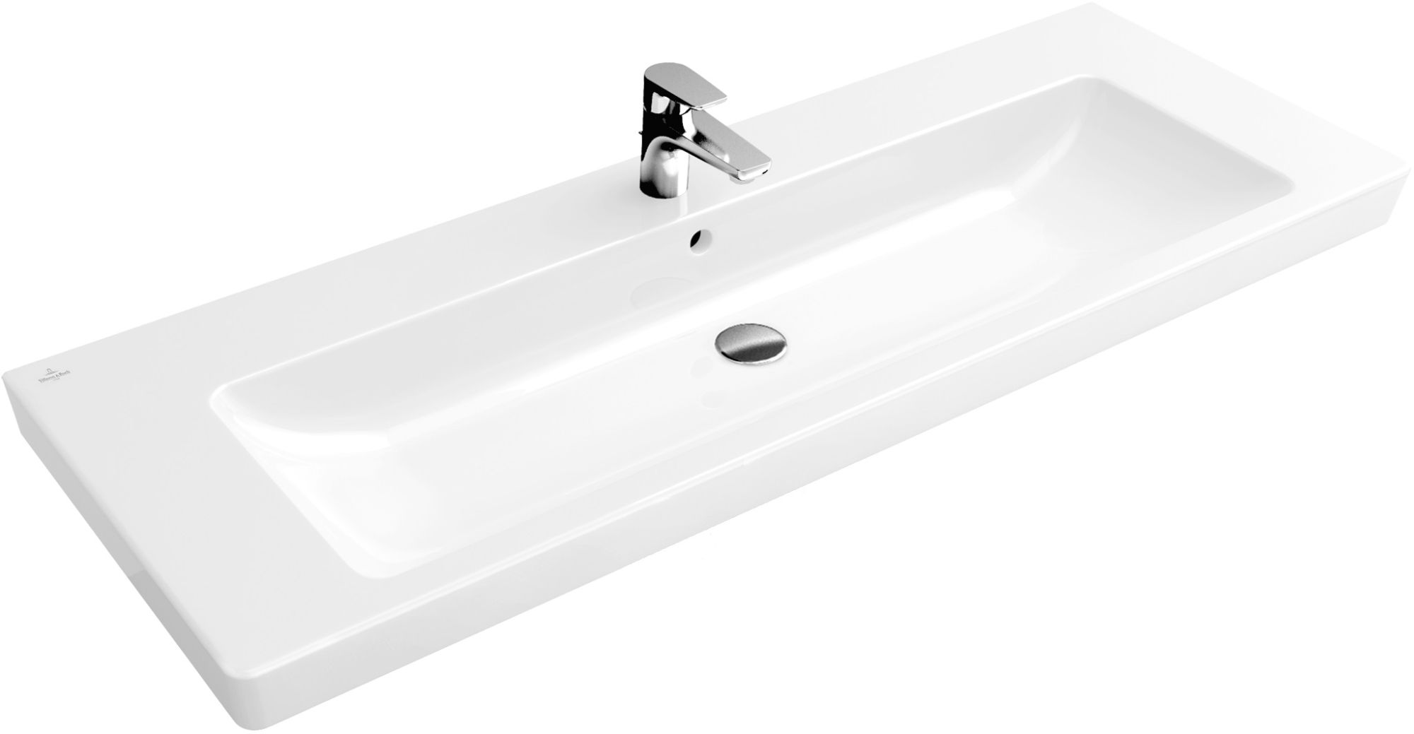 Villeroy & Boch Subway 2.0 mosdótál 130x47 cm négyszögletes klasszikus-beépíthető-pulttal együtt fehér 7176D001