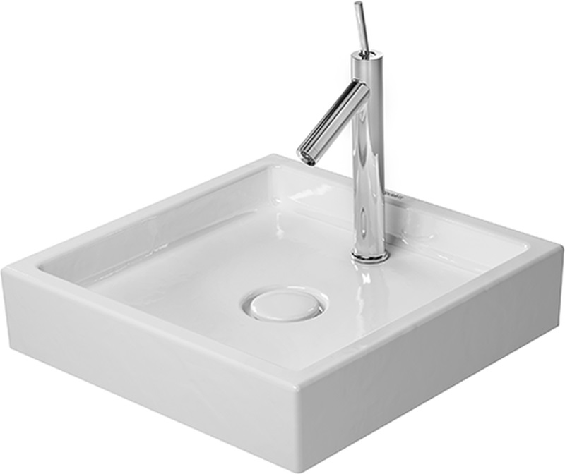 Duravit Starck 1 mosdótál 47x47 cm négyzet mosdótálak fehér 0387470027