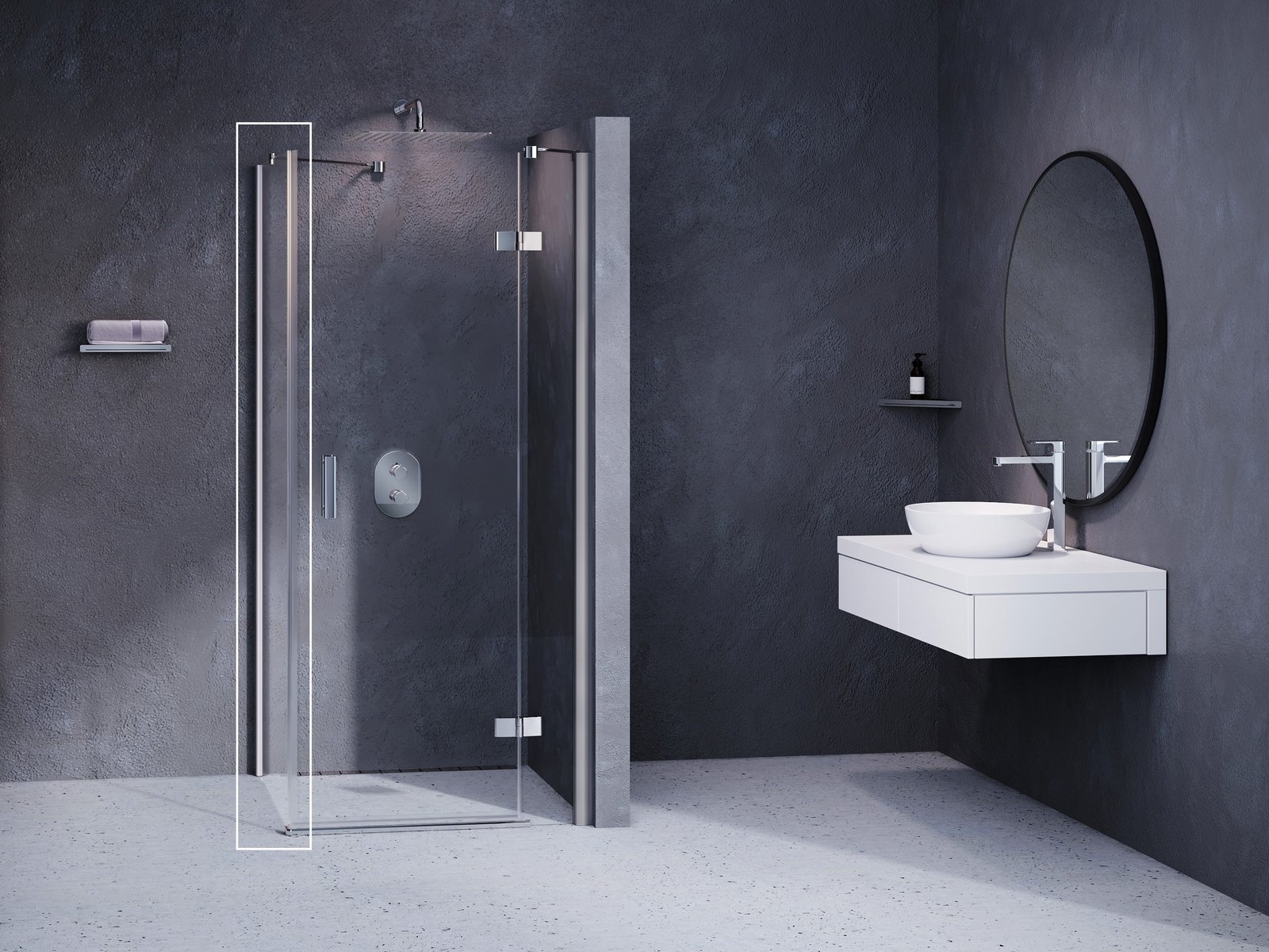 Ravak SmartLine zuhanyfal 80 cm króm fényes/átlátszó üveg 9SP40A00Z1