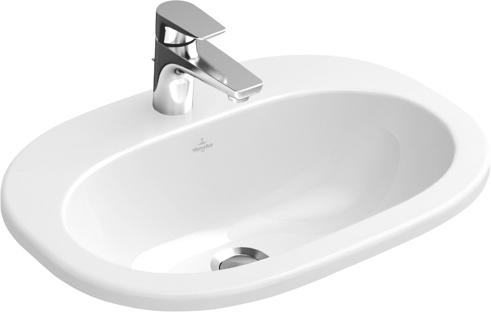 Villeroy & Boch O.Novo mosdótál 56x40.5 cm ovális süllyesztett fehér 41615601