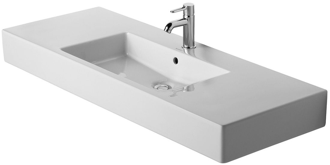 Duravit Vero mosdótál 125x49 cm négyszögletes beépíthető fehér 03291200001