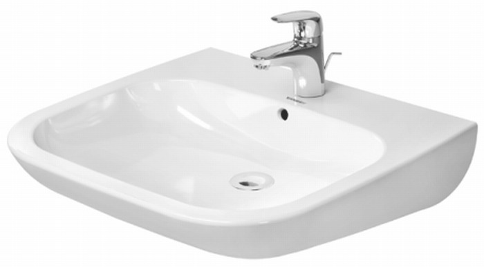 Duravit D-Code mosdótál 60x55.5 cm négyszögletes klasszikus mozgássérülteknek fehér 23126000002