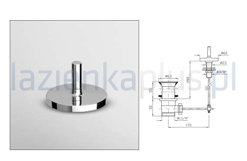 Zucchetti Isy mosdó dugó || R98688.C3