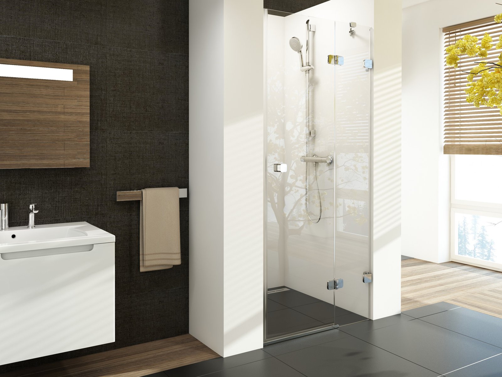 Ravak Brillant zuhanyajtók 90 cm dönthető króm fényes/átlátszó üveg 0UP7AA00Z1