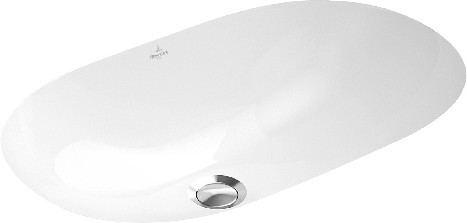 Villeroy & Boch O.Novo mosdótál 60x35 cm ovális alulról beépíthető fehér 41626001