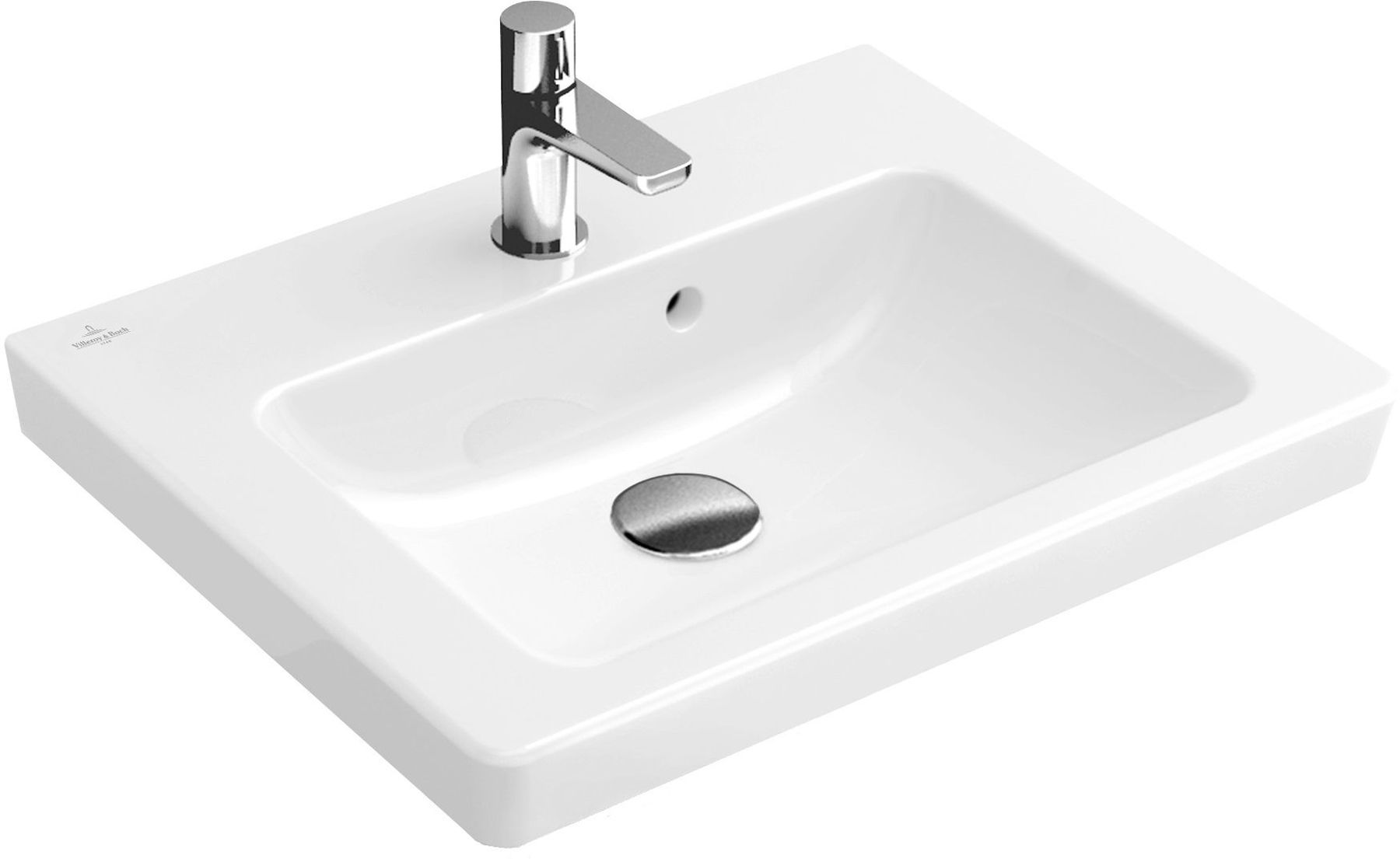 Villeroy & Boch Subway 2.0 mosdótál 50x40 cm négyszögletes klasszikus fehér 731550R1