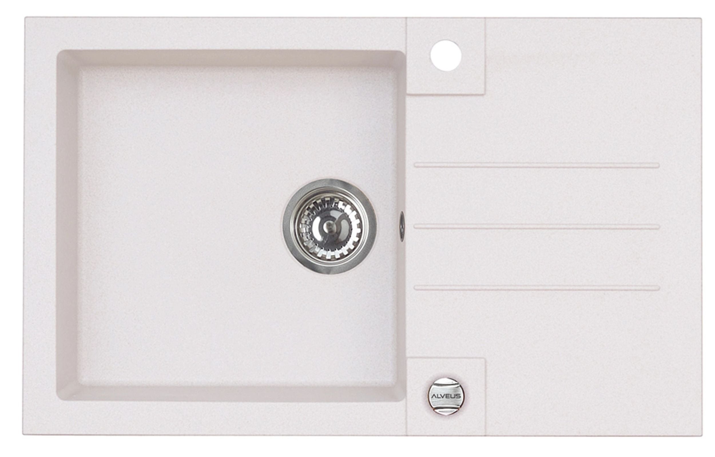 Alveus Rock gránit mosogató 78x48 cm fehér 1203011