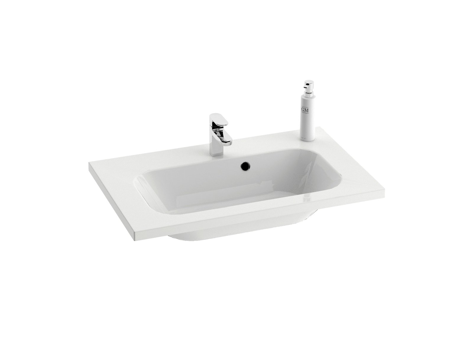 Ravak Chrome mosdótál 80x49 cm négyszögletes beépíthető fehér XJG01180000