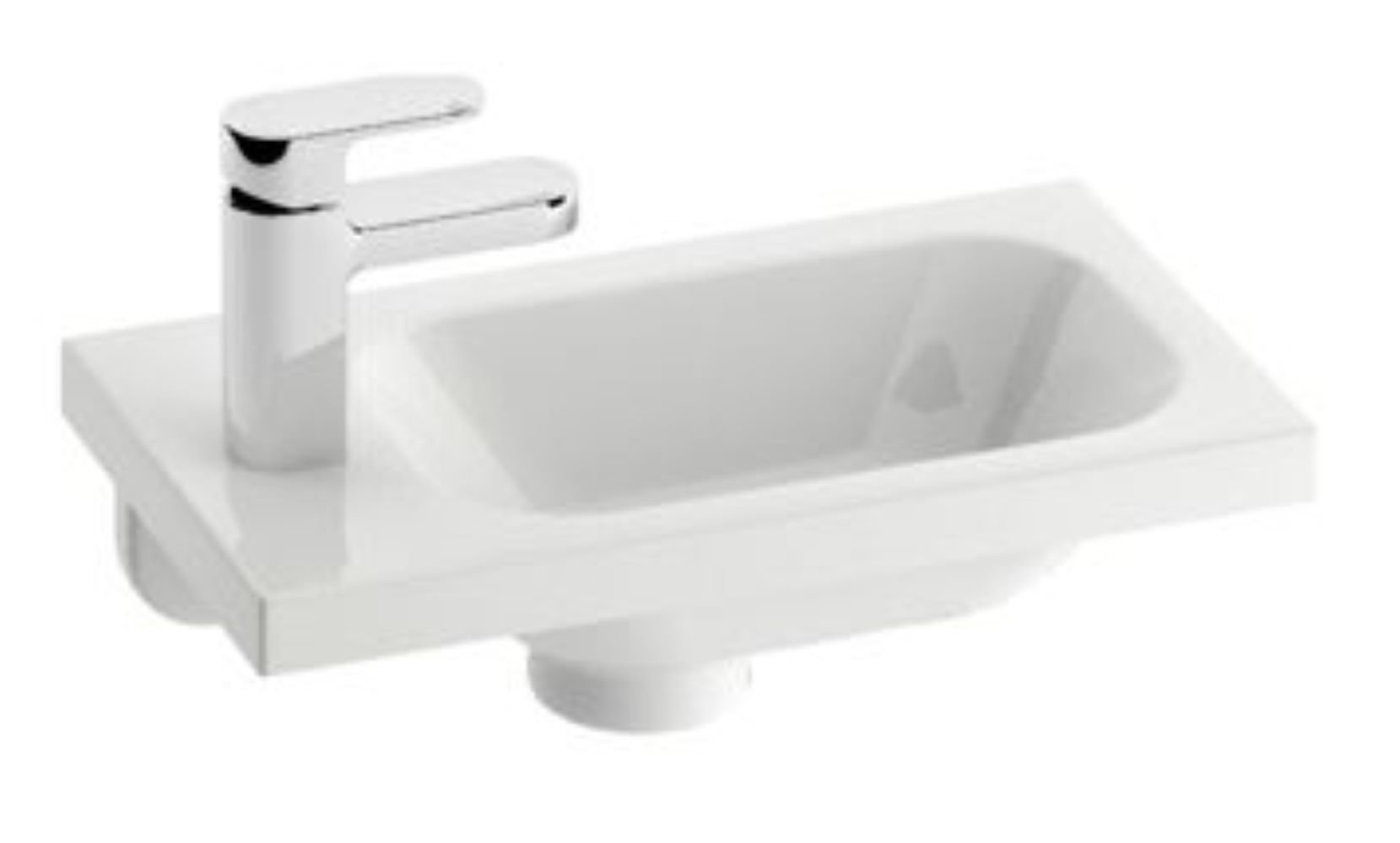 Ravak Chrome mosdótál 40x22 cm négyszögletes beépíthető fehér XJGL1100000