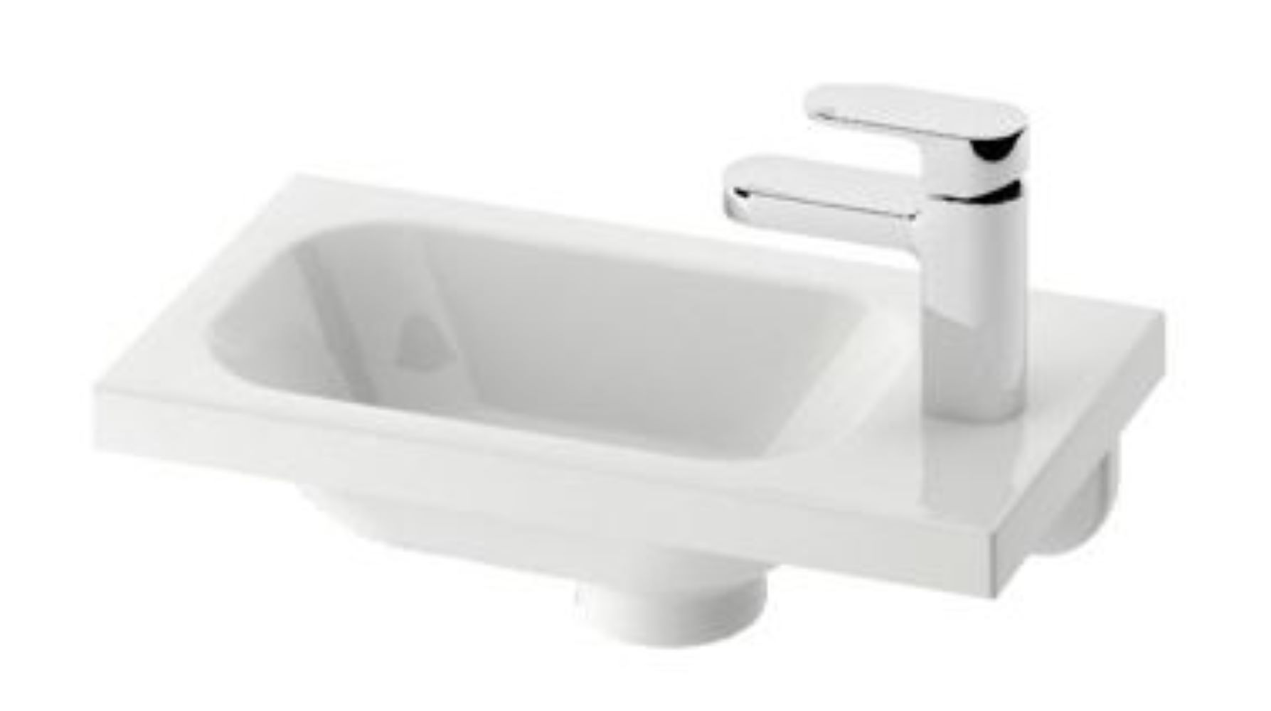 Ravak Chrome mosdótál 40x22 cm négyszögletes beépíthető fehér XJGP1100000