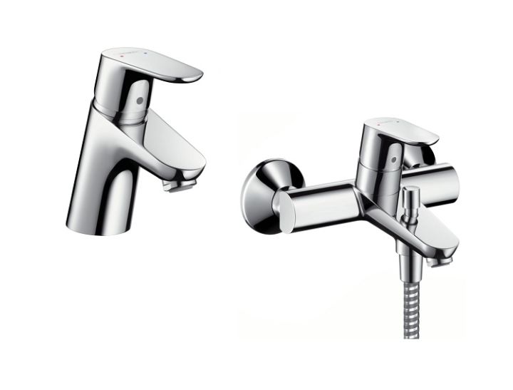 Készlet kád és zuhany csaptelep Hansgrohe Focus 31940000, mosdócsaptelep Hansgrohe Focus 31730000
