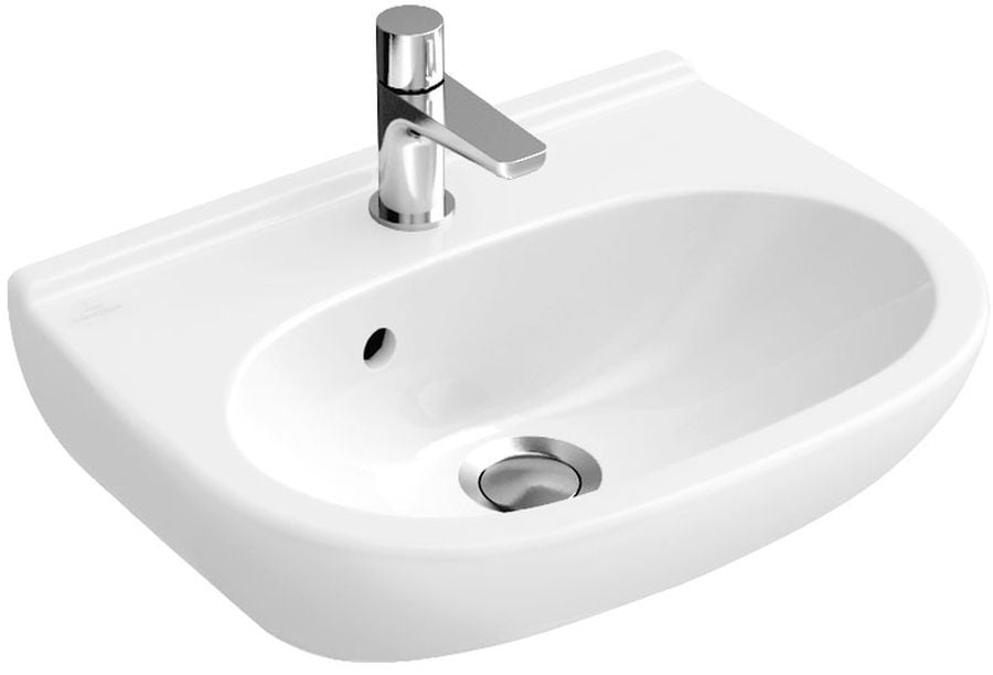 Villeroy & Boch O.Novo mosdótál 50x40 cm félkör alakú klasszikus fehér 536051R1