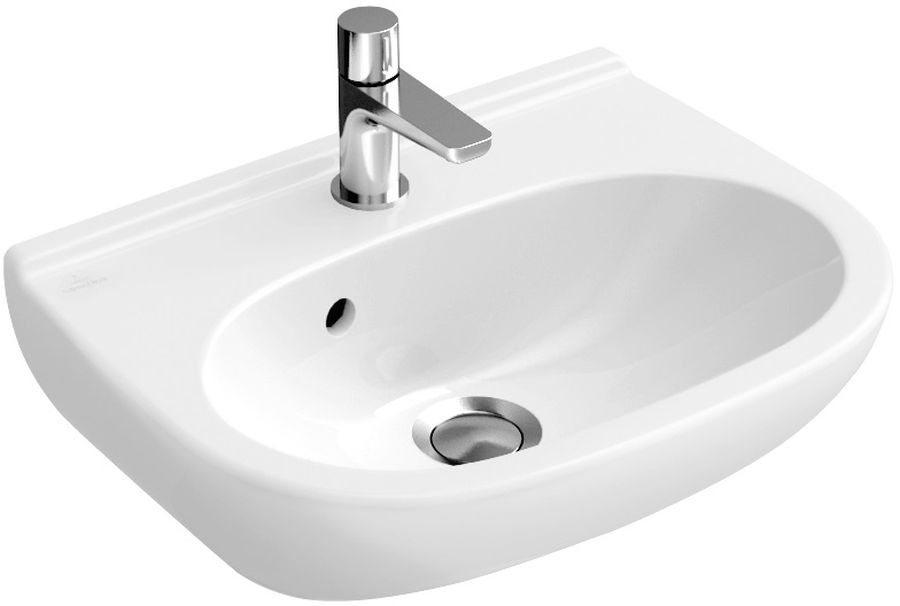 Villeroy & Boch O.Novo mosdótál 45x35 cm félkör alakú klasszikus fehér 53604601