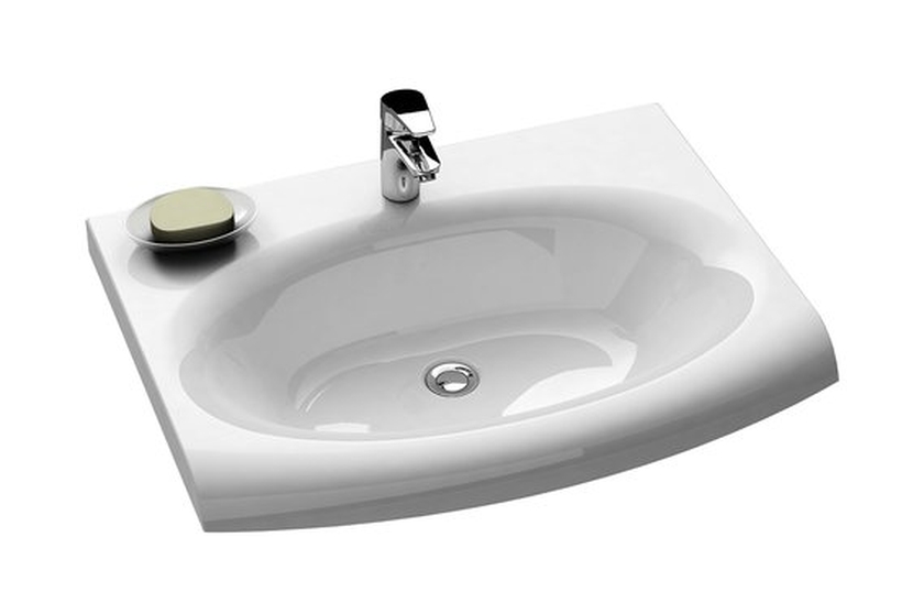 Ravak Evolution mosdótál 77x55 cm négyszögletes beépíthető fehér XJE01200000