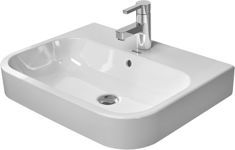 Duravit Happy D.2 mosdótál 60x46 cm négyszögletes mosdótálak fehér 23156000001