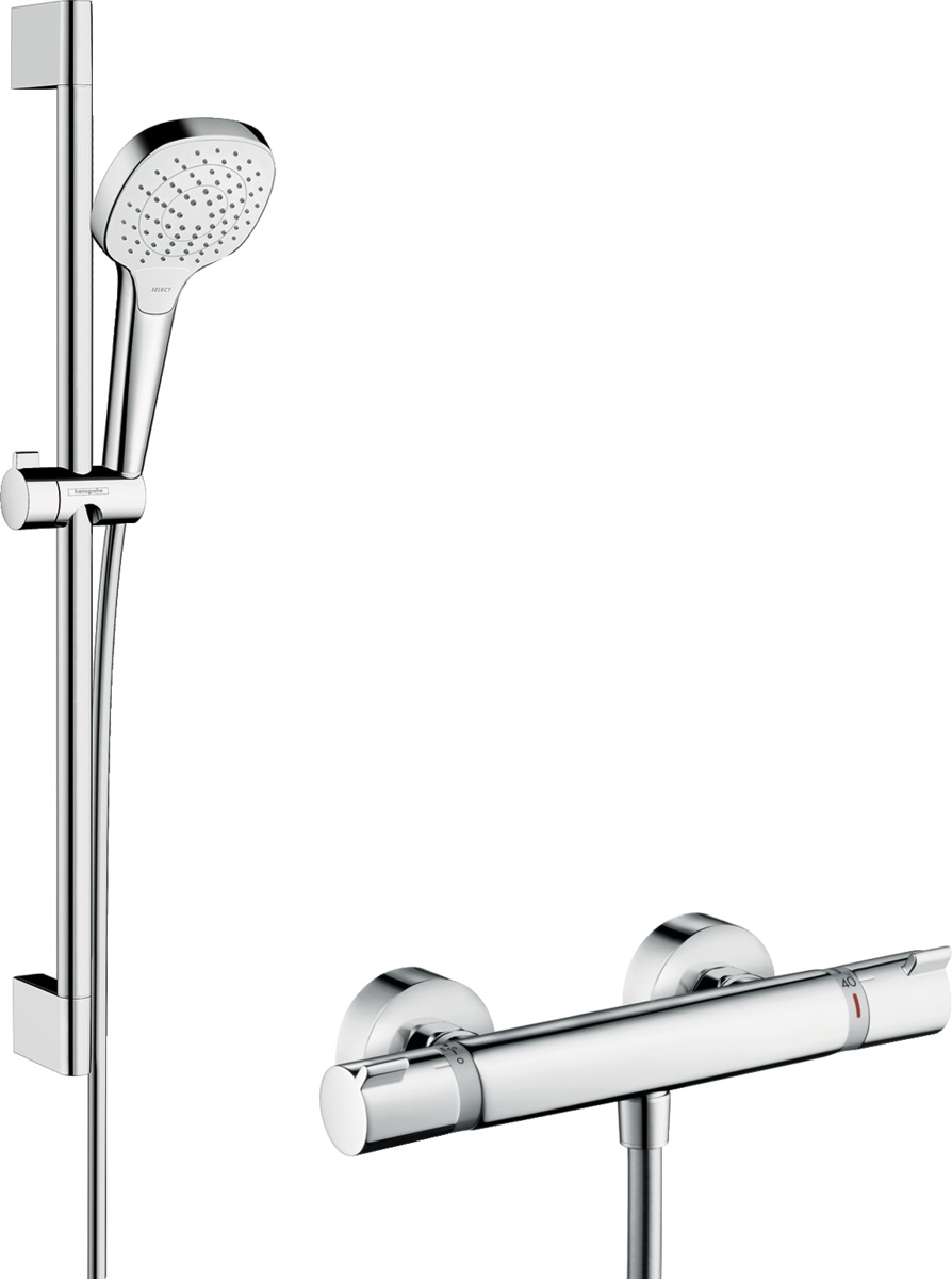 Hansgrohe Ecostat zuhany készlet fal termosztáttal króm-fehér 27081400