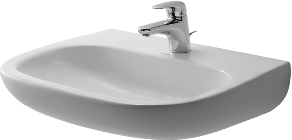 Duravit D-Code mosdótál 55x43 cm félkör alakú klasszikus fehér 23115500702
