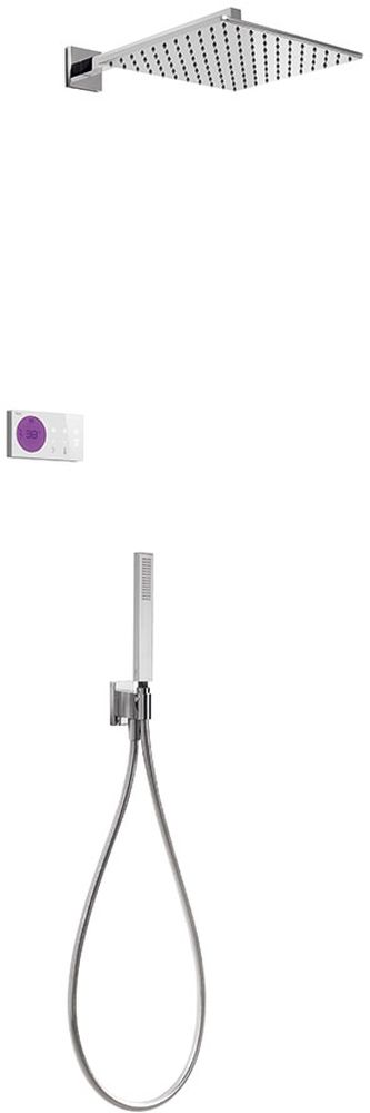 Tres Shower Technology zuhany készlet beépített termosztáttal trópusi zuhany opcióval króm-fehér 092.865.63