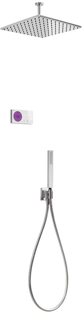 Tres Shower Technology zuhany készlet beépített termosztáttal trópusi zuhany opcióval króm-fehér 092.865.64