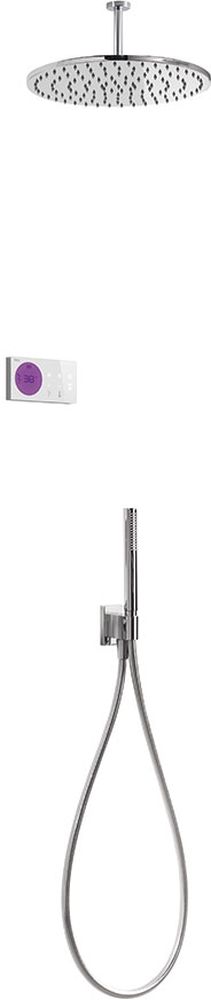 Tres Shower Technology zuhany készlet beépített termosztáttal trópusi zuhany opcióval króm-fehér 092.865.67
