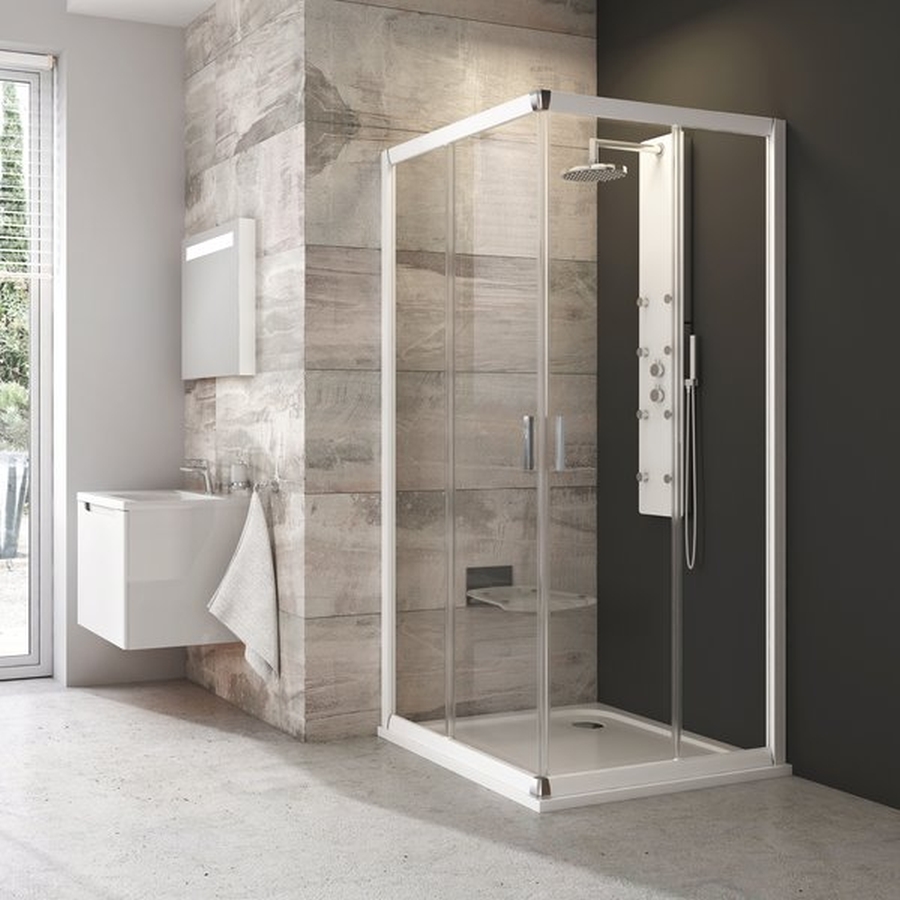 Ravak Blix BLRV2-90 kabina prysznicowa 90 cm kwadratowa satyna/grafit 1LV70U00ZH