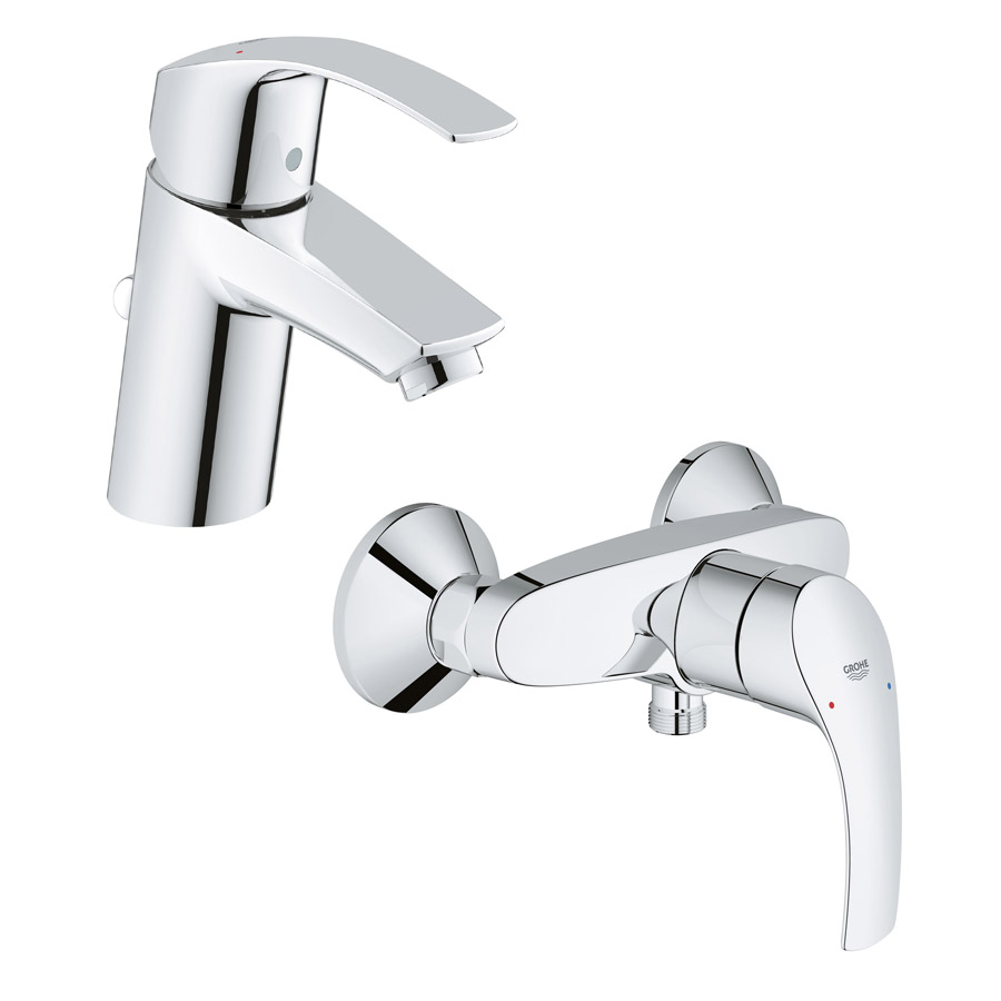 Készlet zuhanycsaptelep Grohe Eurosmart 33555002, mosdócsaptelep Grohe Eurosmart 33265002