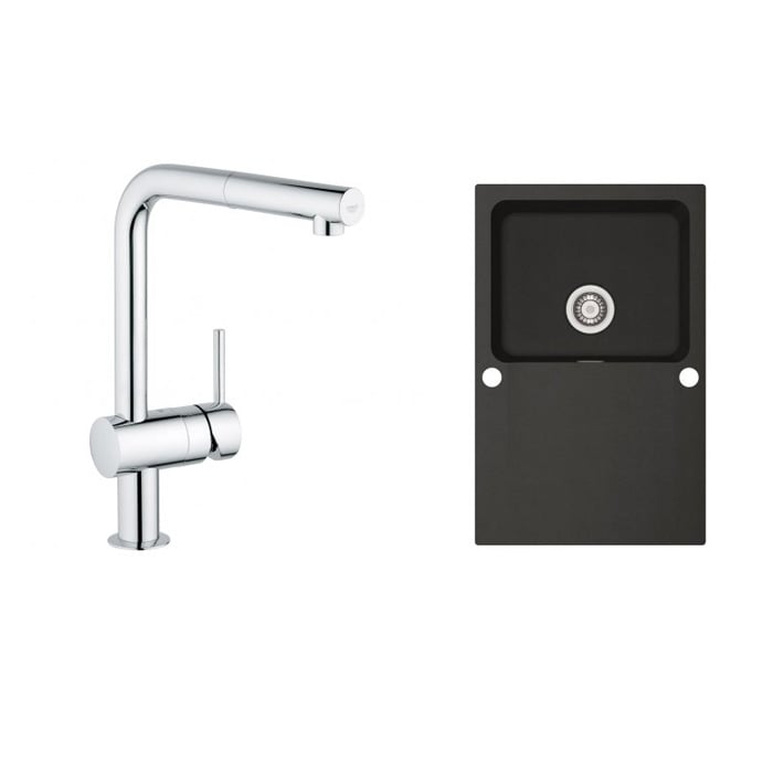 Készlet konyhai csaptelep Grohe Minta 32168000, tectonite mosogató Franke Orion 114.0286.447