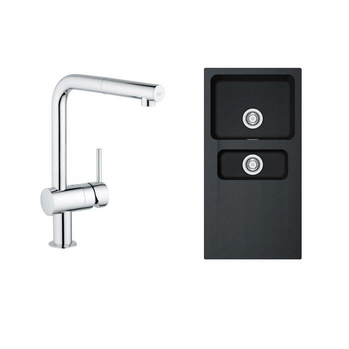 Készlet konyhai csaptelep Grohe Minta 32168000, tectonite mosogató Franke Orion 114.0286.461
