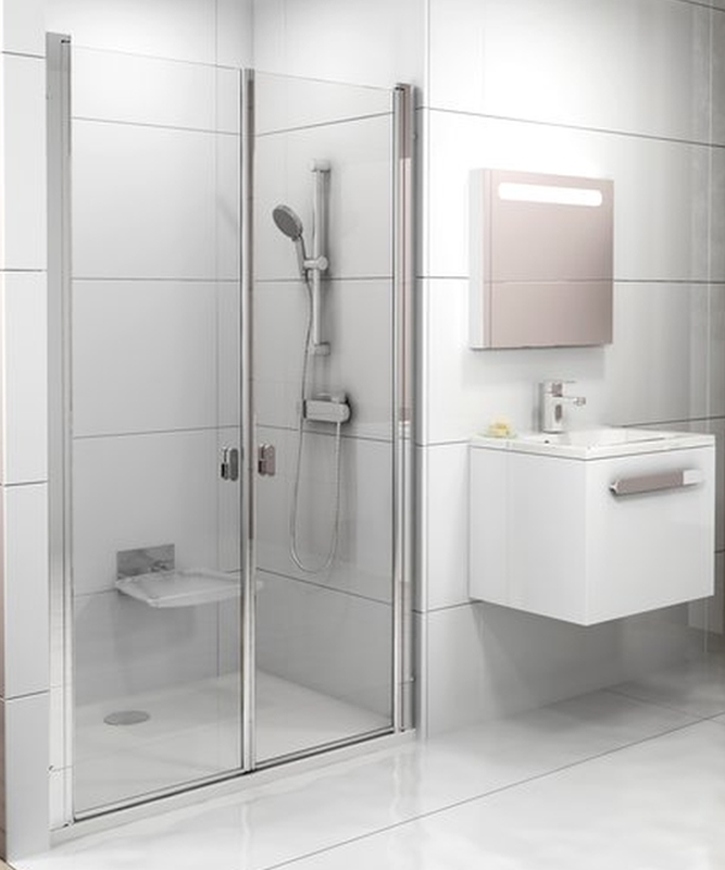 Ravak Chrome zuhanyajtók 90 cm dönthető fehér fényes/átlátszó üveg 0QV7C10LZ1
