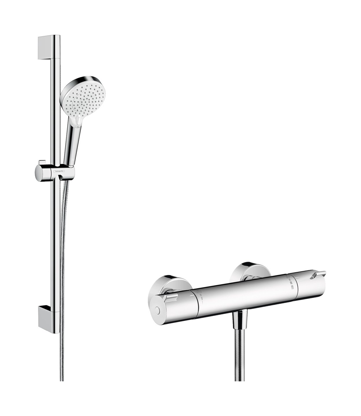 Hansgrohe Crometta zuhany készlet fal termosztáttal króm-fehér 27812400