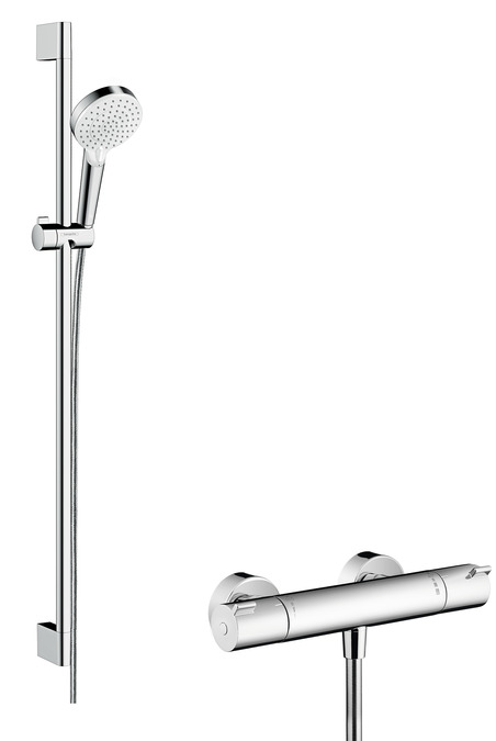 Hansgrohe Crometta zuhany készlet fal termosztáttal króm-fehér 27813400