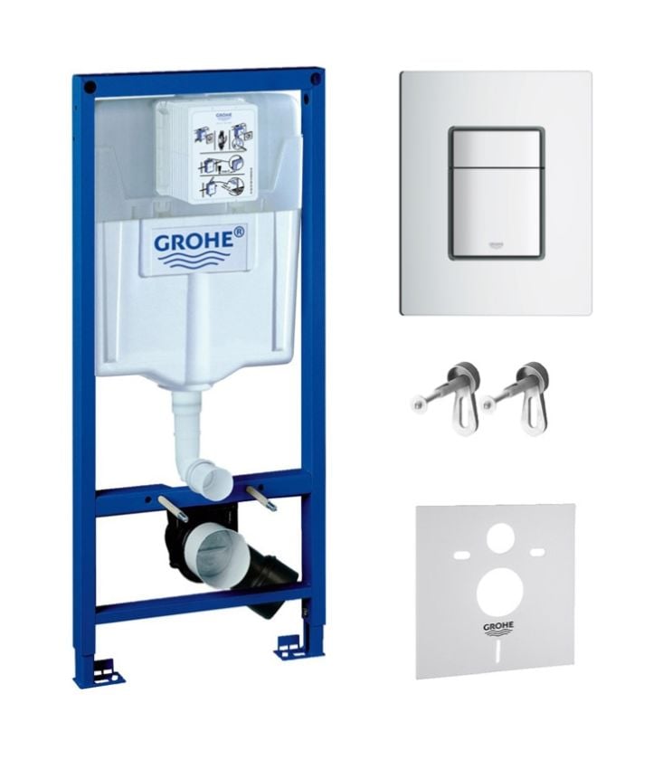 Készlet beépíthető keret Grohe Rapid SL 38539001, öblítő gomb Grohe Skate 38732P00