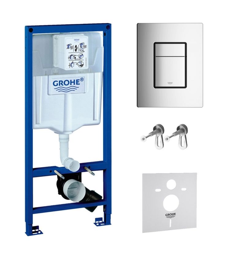 Készlet beépíthető keret Grohe Rapid SL 38539001, öblítő gomb Grohe Skate 38732BR0