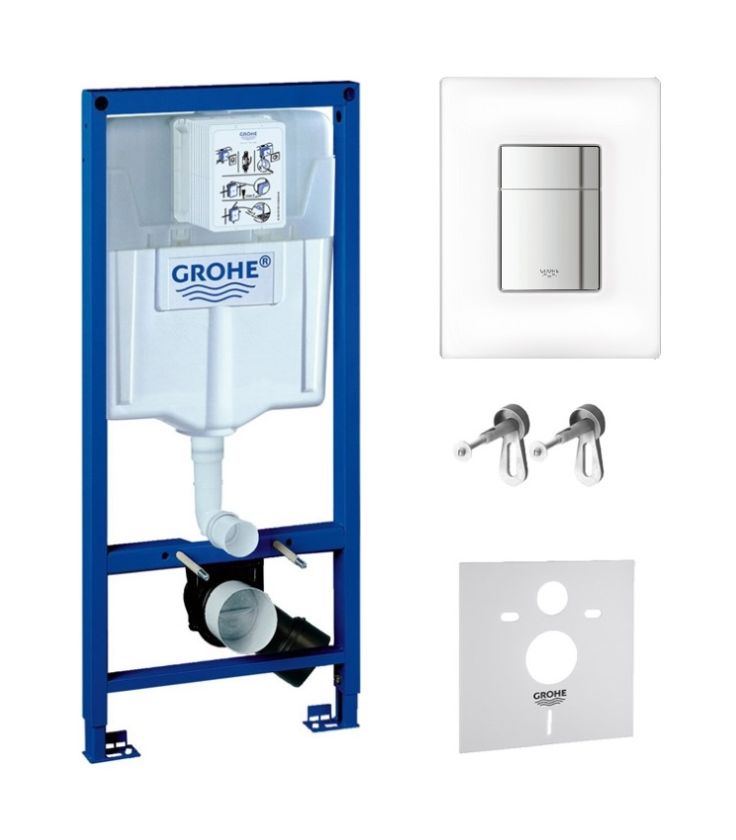 Készlet öblítő gomb Grohe Skate 38845MF0, beépíthető keret Grohe Rapid SL 38539001