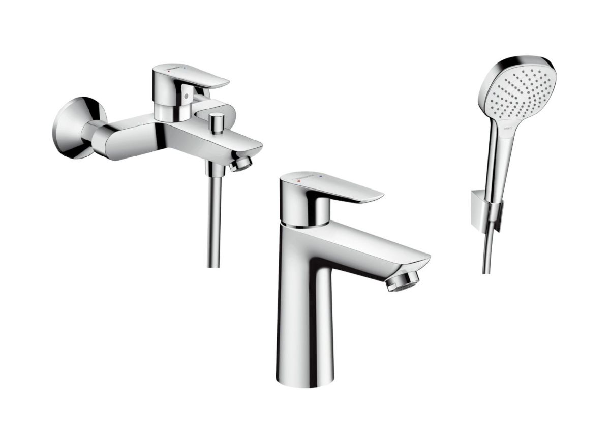 Készlet kád és zuhany csaptelep Hansgrohe Talis E 71740000, mosdócsaptelep Hansgrohe Talis E 71710000, 26425400