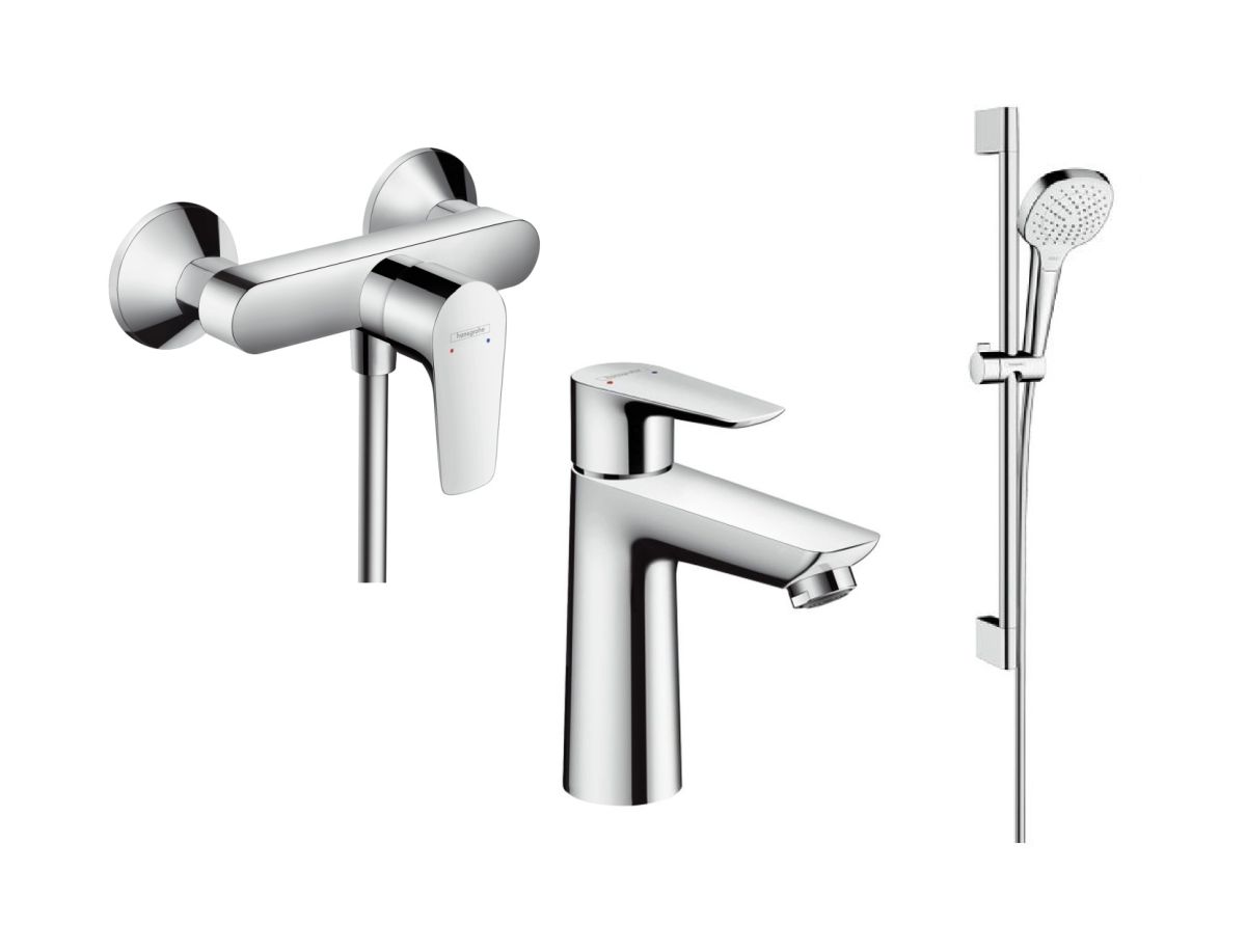 Készlet zuhanycsaptelep Hansgrohe Talis E 71760000, mosdócsaptelep Hansgrohe Talis E 71710000, 26582400