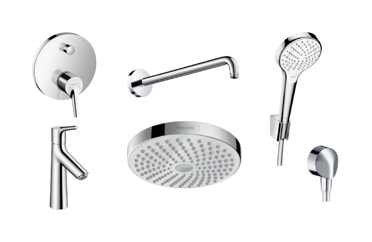 Készlet fejzuhany Hansgrohe Select 26522400, kád és zuhany csaptelep Hansgrohe Talis S 72405000, 72021000, 27413000, 26421400, 27454000