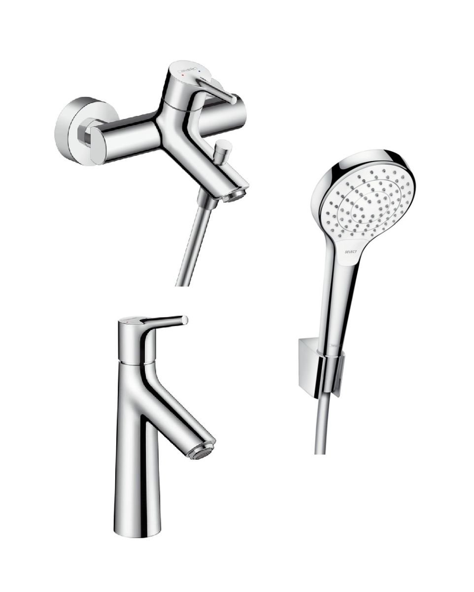 Készlet kád és zuhany csaptelep Hansgrohe Talis S 72400000, mosdócsaptelep Hansgrohe Talis S 72020000, 26421400