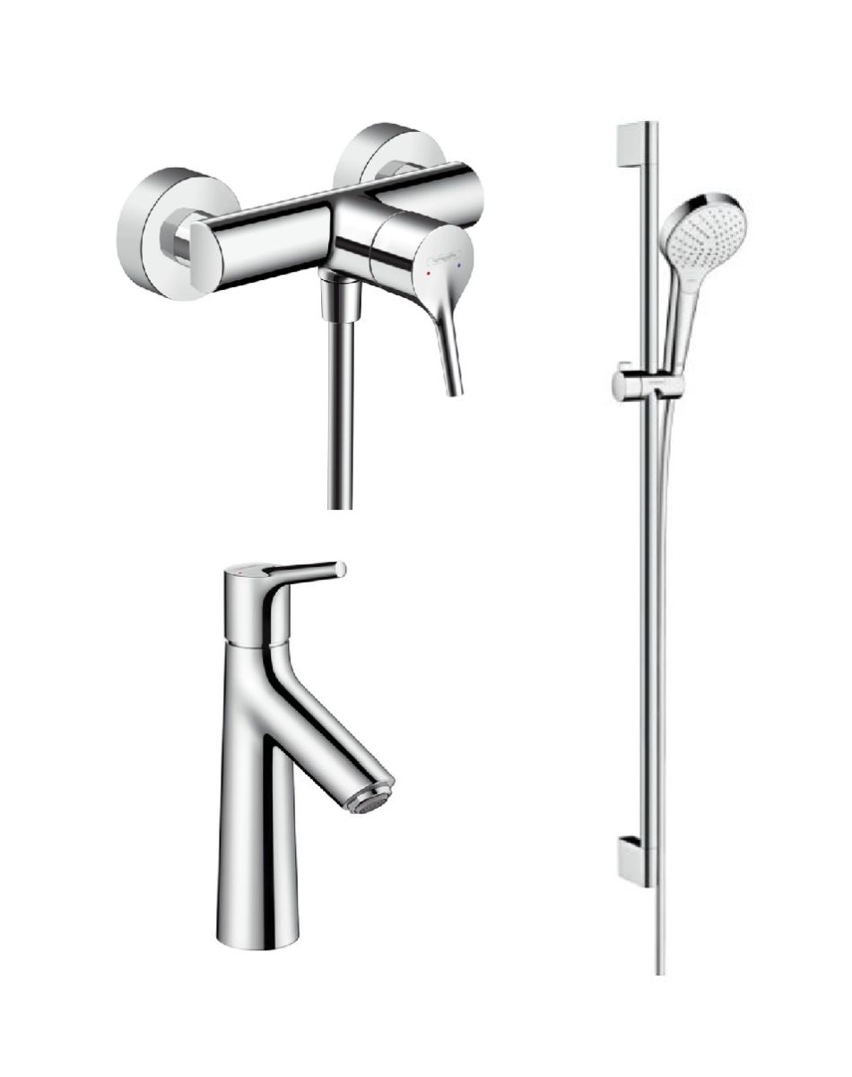 Készlet zuhanycsaptelep Hansgrohe Talis S 72600000, mosdócsaptelep Hansgrohe Talis S 72020000, 26562400