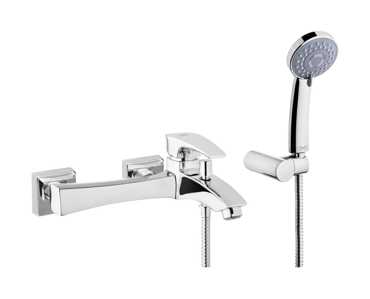 Invena Nikea Exe bateria wannowo-prysznicowa ścienna chrom BW-07-001