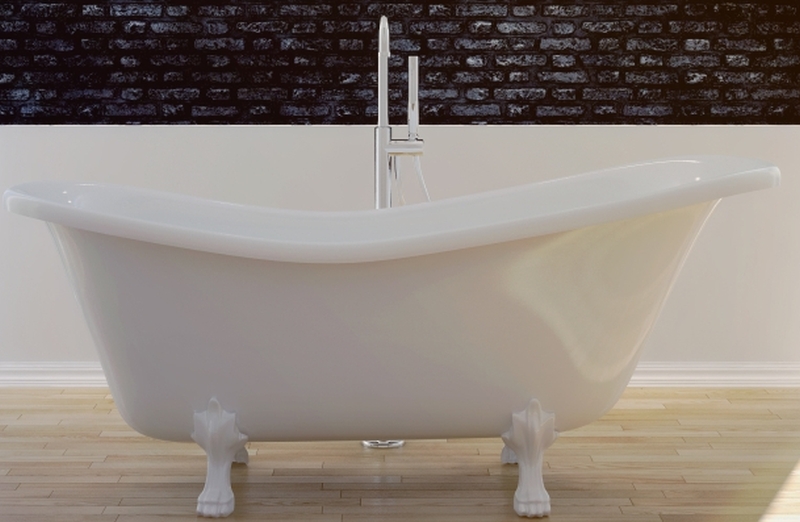 Besco Otylia térben álló kád 160x77 cm ovális fehér #WKO-160W+BI