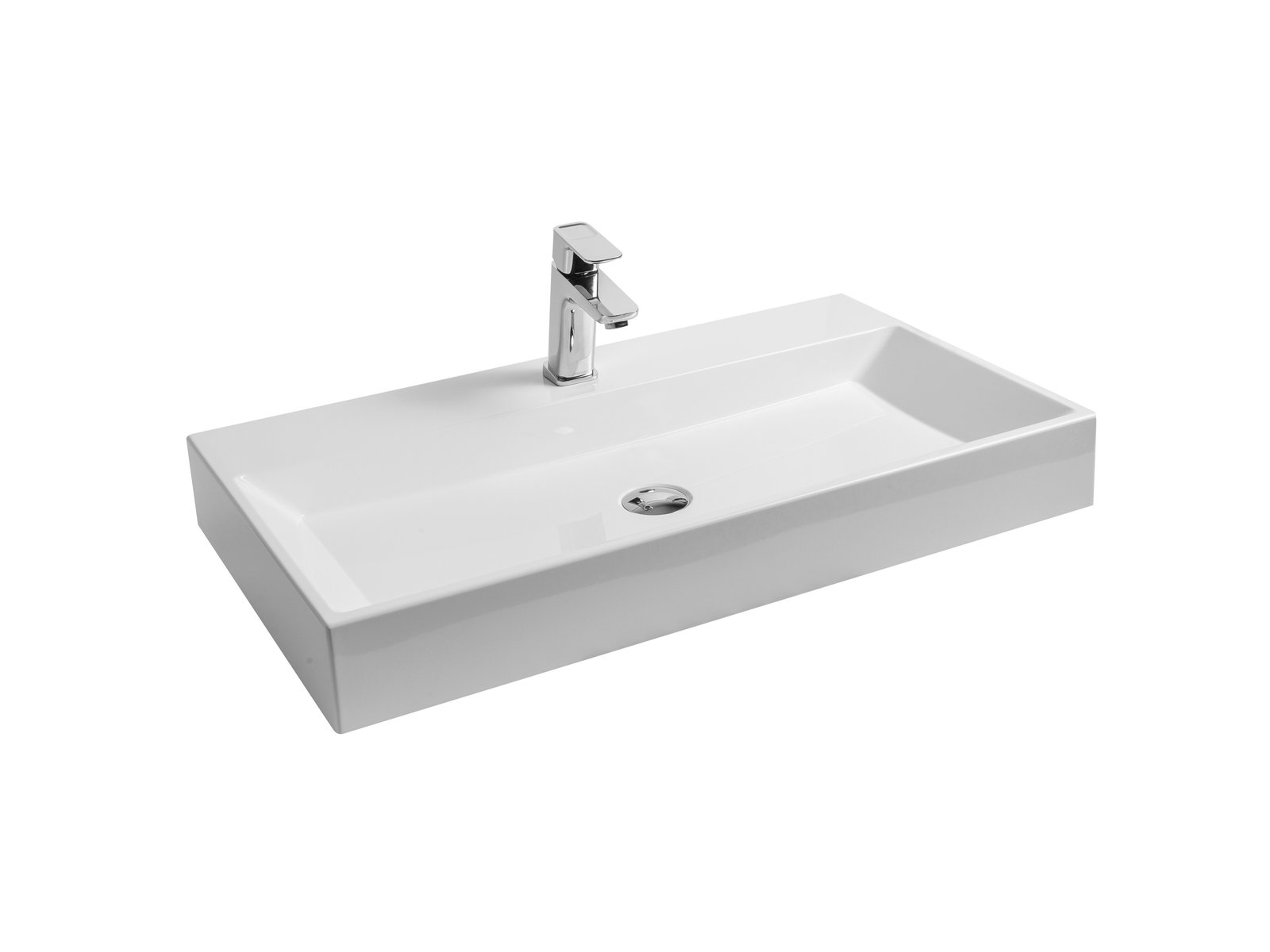 Ravak Natural mosdótál 80x45 cm négyszögletes beépíthető fehér XJO01280000