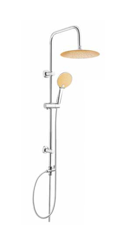 Invena Kameleon zestaw prysznicowy z deszczownicą chrom/pomarańczowy AU-26-005