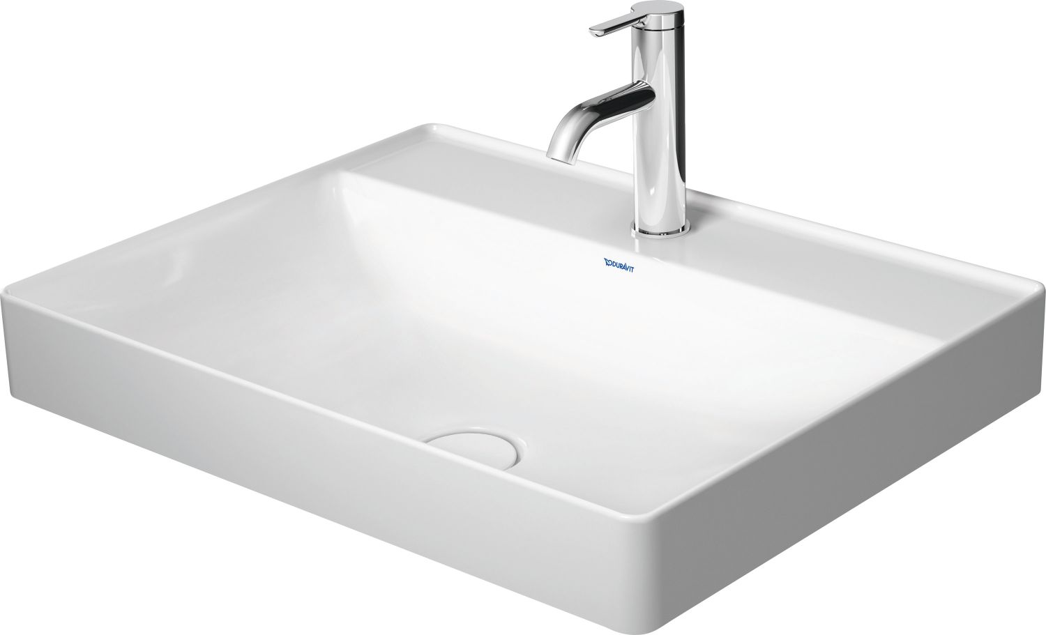 Duravit DuraSquare mosdótál 60x47 cm négyszögletes mosdótálak fehér 2354600041