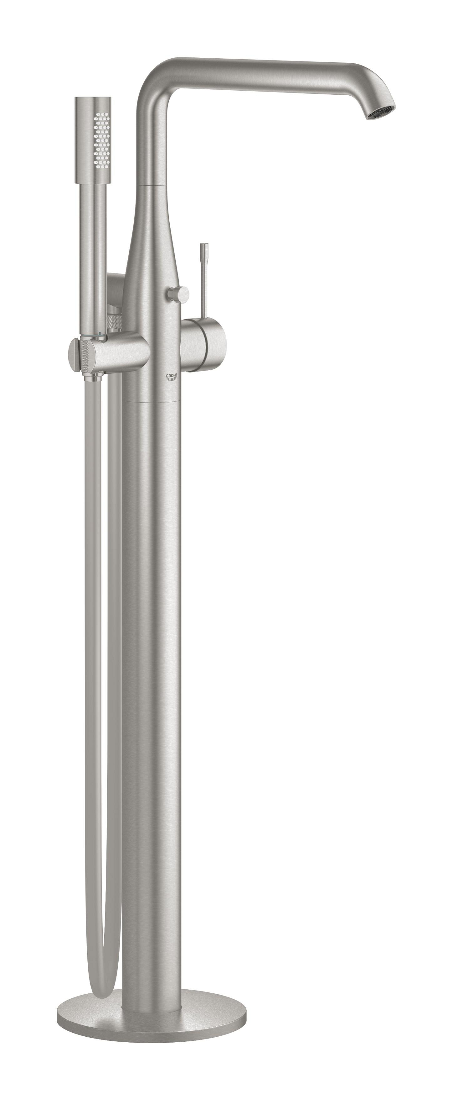 Grohe Essence kád és zuhany csaptelep térben álló SuperSteel 23491DC1