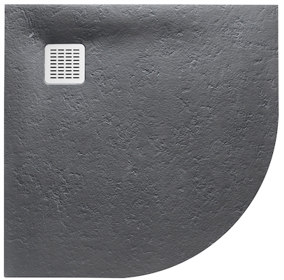 Roca Terran félkör alakú zuhanytálca 90x90 cm szürke AP10538438401200