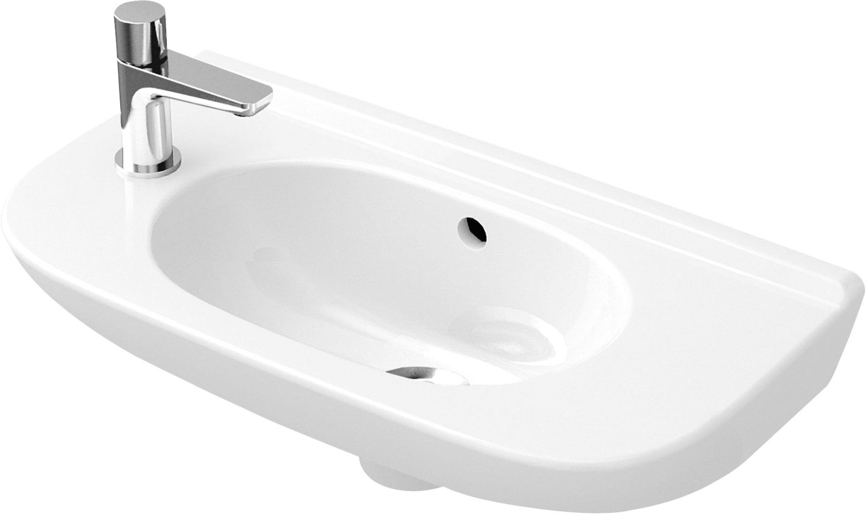 Villeroy & Boch O.Novo mosdótál 50x25 cm félkör alakú klasszikus fehér 53615301